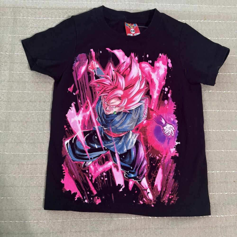 Roc-K Kids Unisex Kids Anime Pink Black T Shirt Size S Great Condition